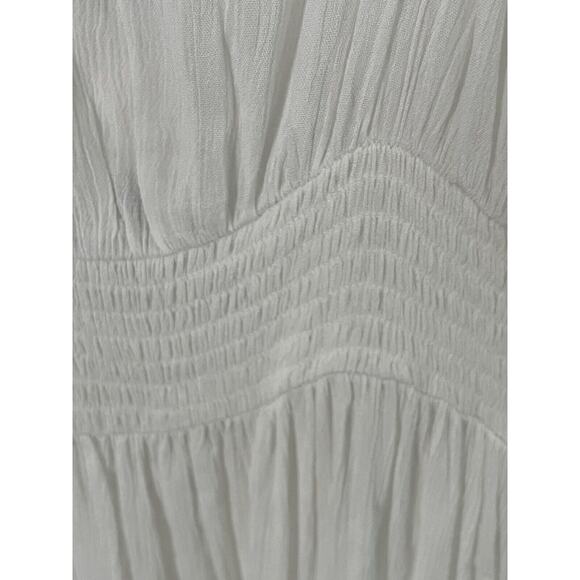 NWT Aqua Swim Tiered Cover-up Maxi Dress •Women XL• Ivory Smocked Sleeveless - Picture 6 of 11